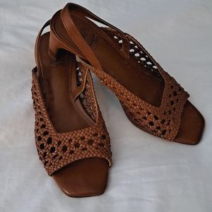 IMPO | Open toe slingback heels